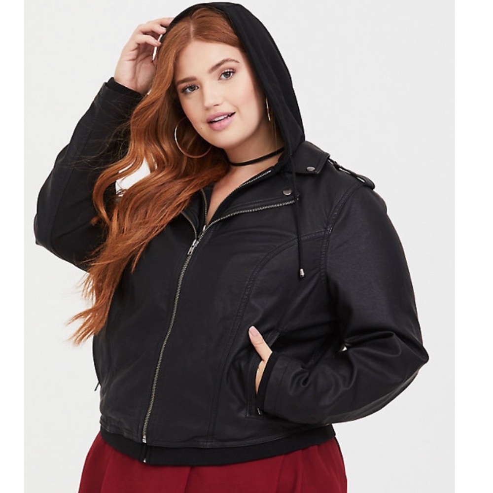 Torrid 2fer faux leather moto jacket size 2